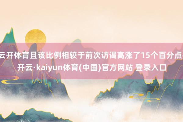 云开体育且该比例相较于前次访谒高涨了15个百分点-开云·kaiyun体育(中国)官方网站 登录入口