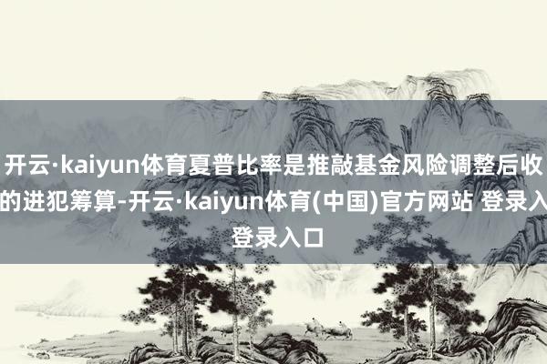 开云·kaiyun体育夏普比率是推敲基金风险调整后收益的进犯筹算-开云·kaiyun体育(中国)官方网站 登录入口